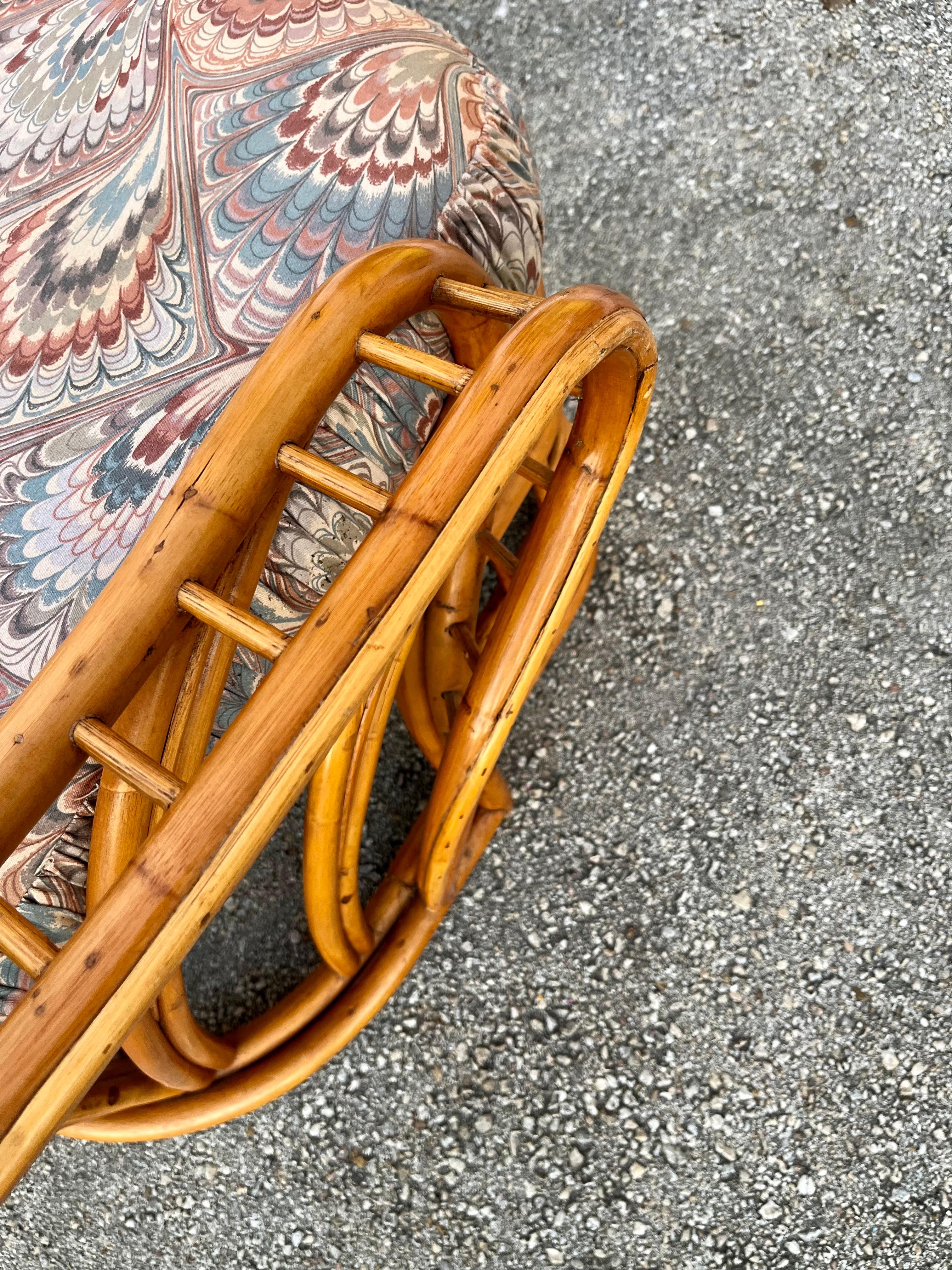 Coastal Style Rattan Loveseat by Whitecraft Rattan Inc, Miami. FL. Circa 1970s For Sale 9