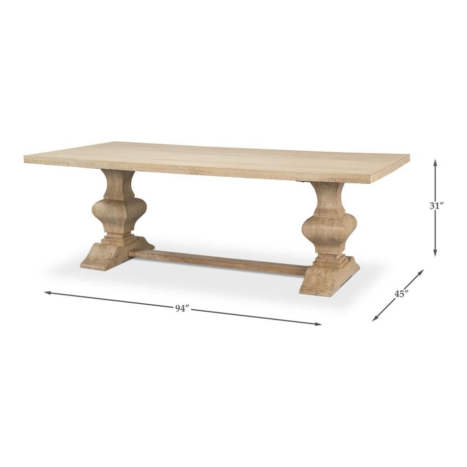 Coastal Style Refectory Dining Table For Sale 3