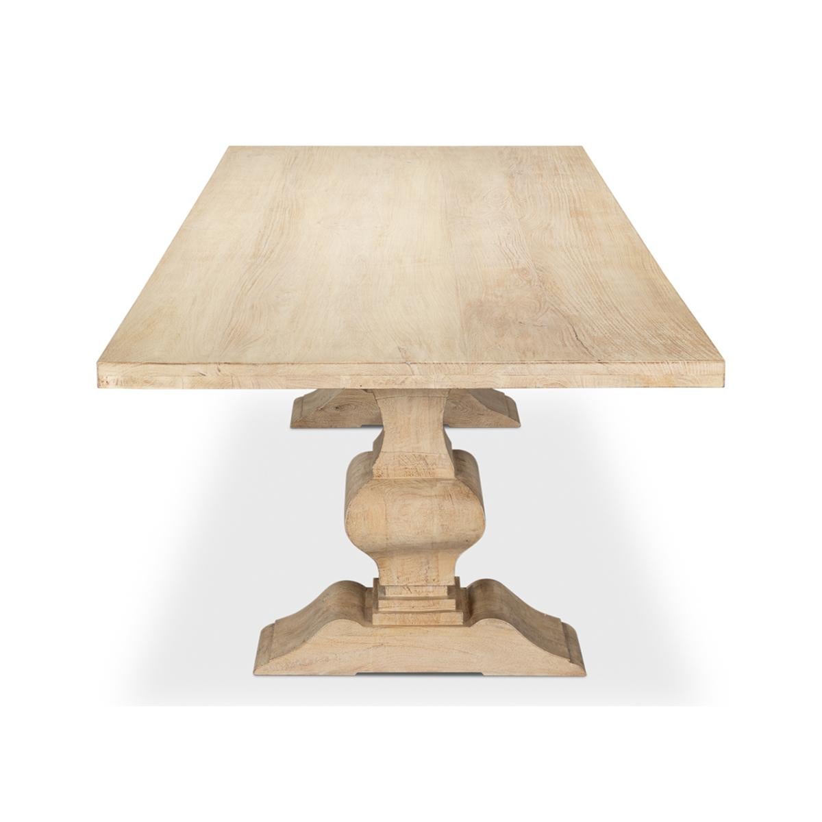 Contemporary Coastal Style Refectory Dining Table For Sale