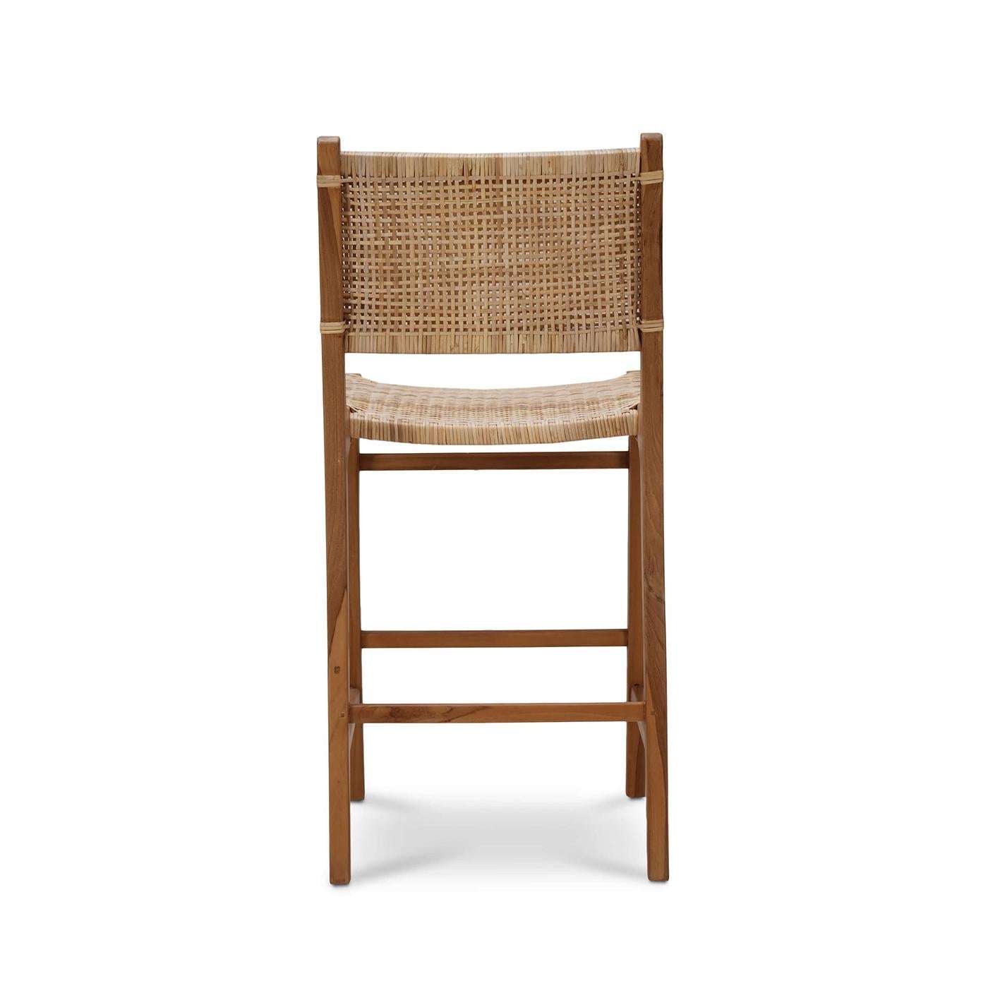 Indonesian Coastal Teak Counter Stool For Sale