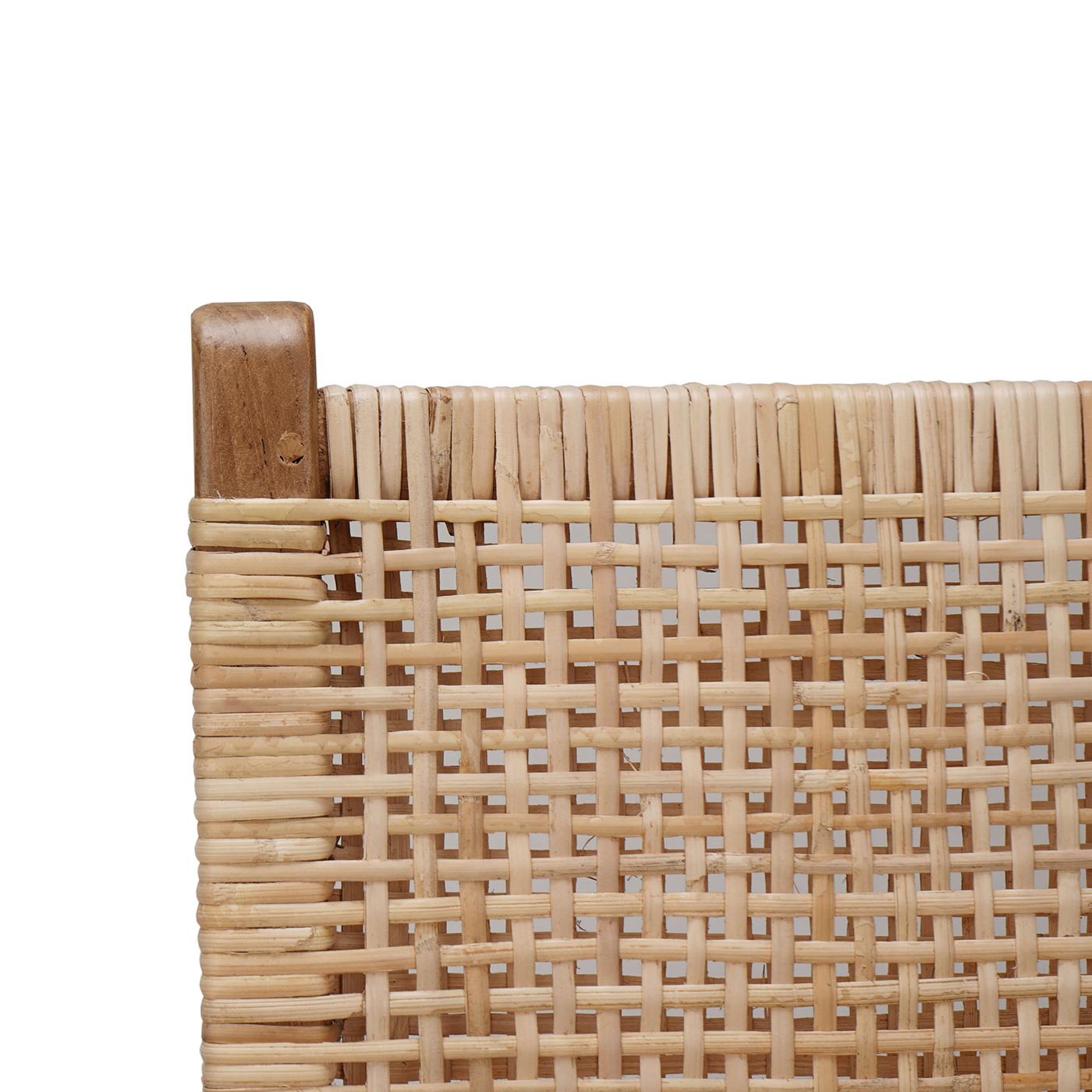 Rattan Coastal Teak Counter Stool For Sale