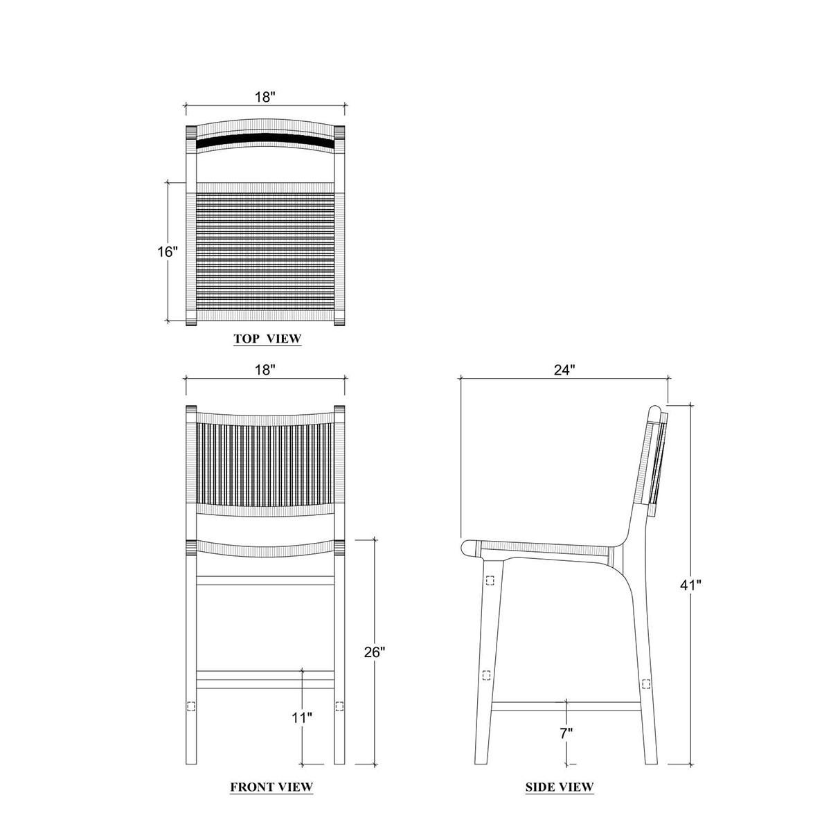 Coastal Teak Counter Stool For Sale 1