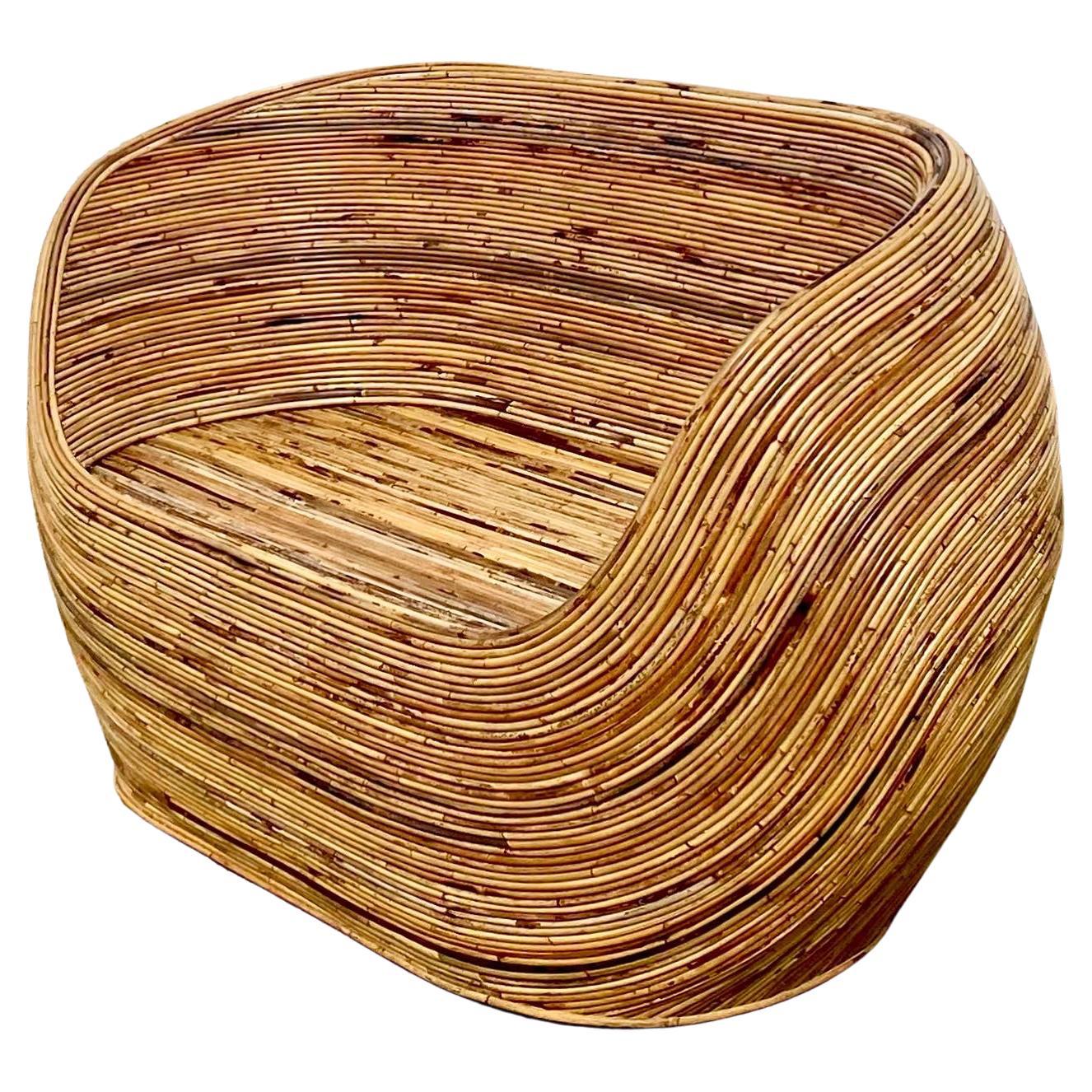 Coastal Tortoise Pencil Reed Pod Loveseat