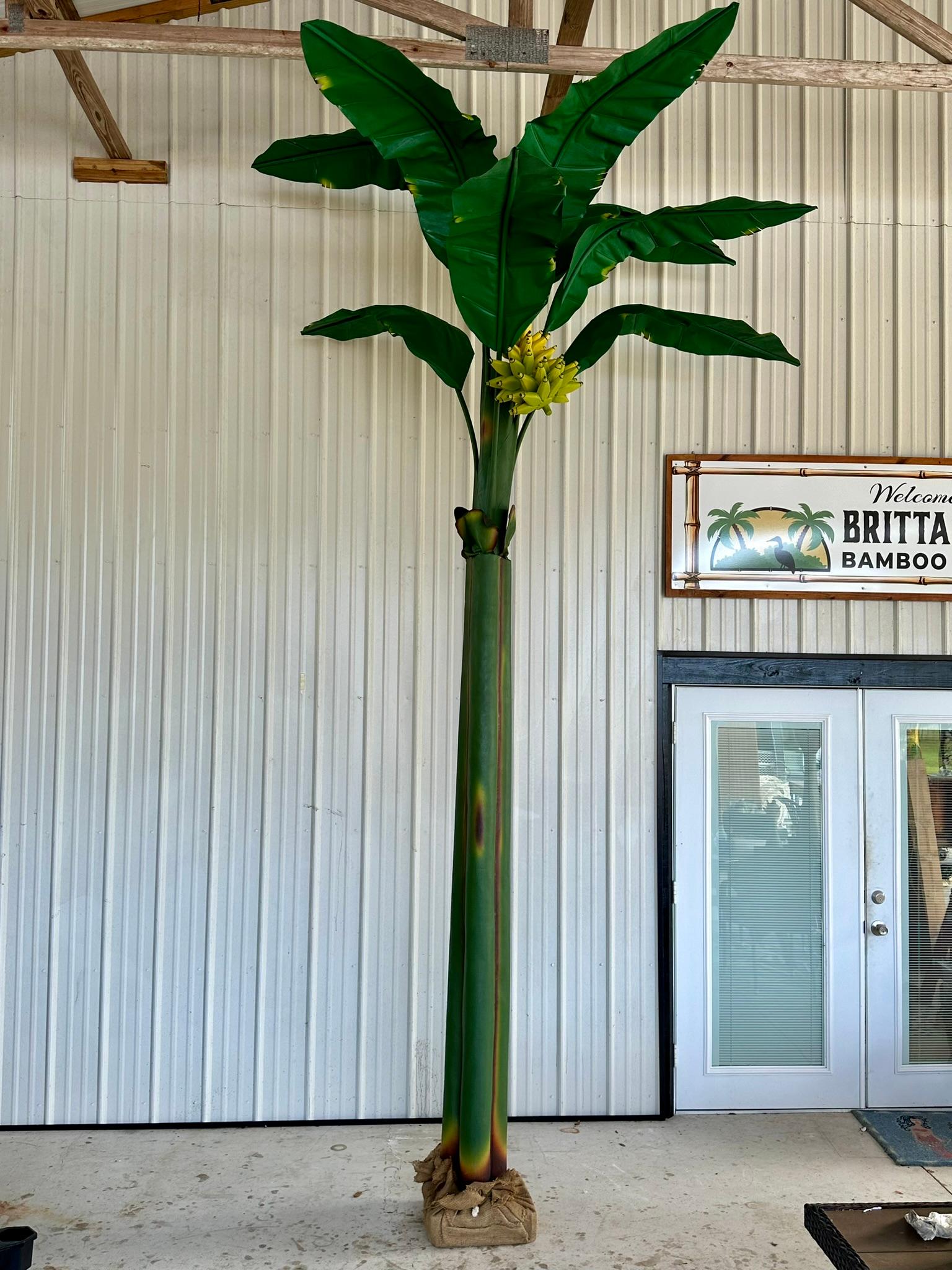 Tropischer grüner Bananen-Canvas-Baum an der Küste (Arts and Crafts) im Angebot