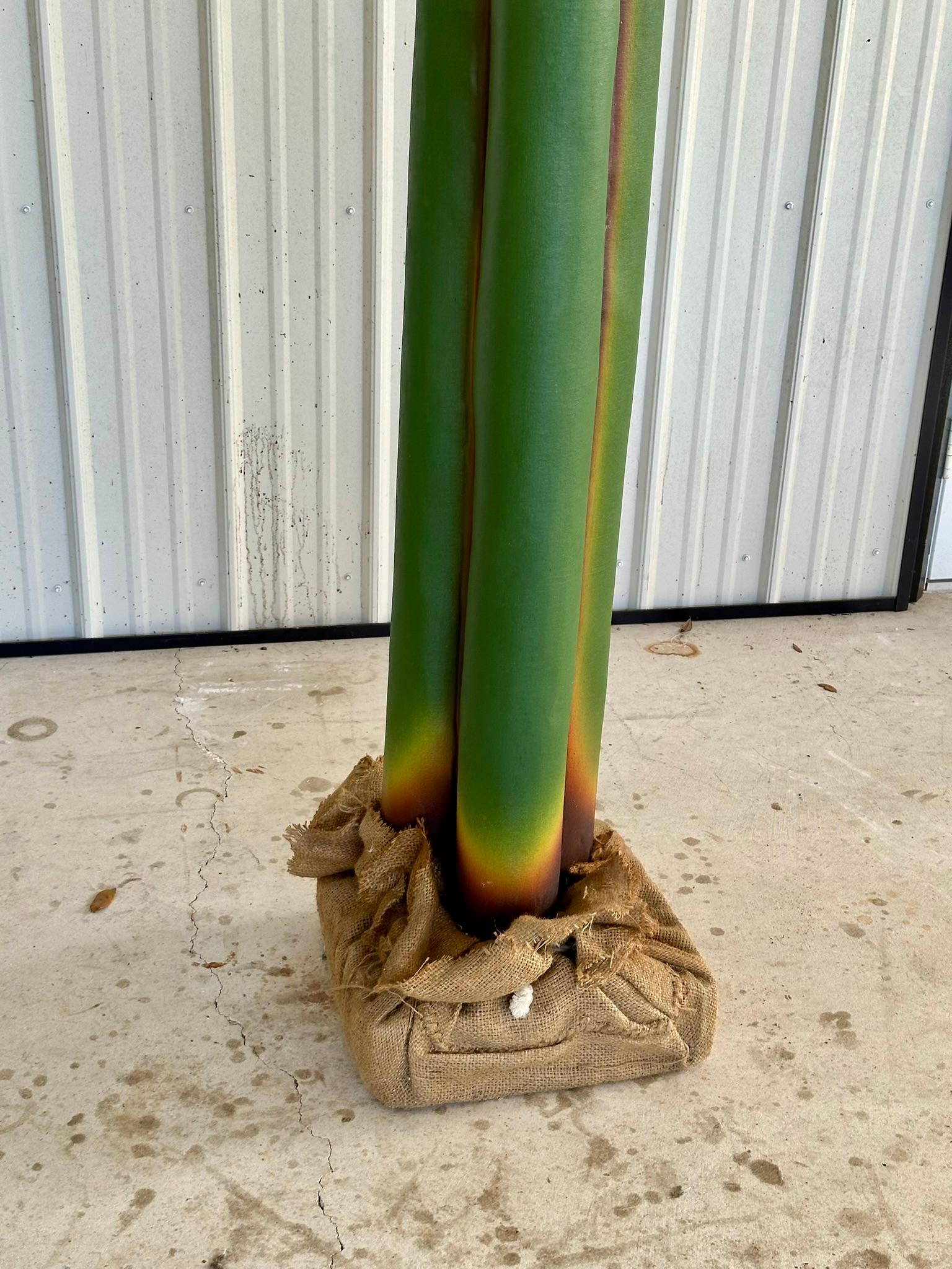 Tropischer grüner Bananen-Canvas-Baum an der Küste (Handgefertigt) im Angebot
