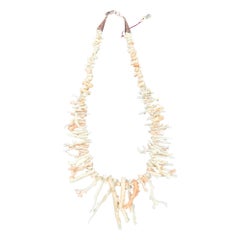 Coastal undyed Branch Angel Skin Coral Large Graduated Necklace Pale Pink