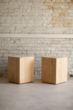 Coastal Vibe Cypress Wood Cube Side Table 15" by Alabama Sawyer