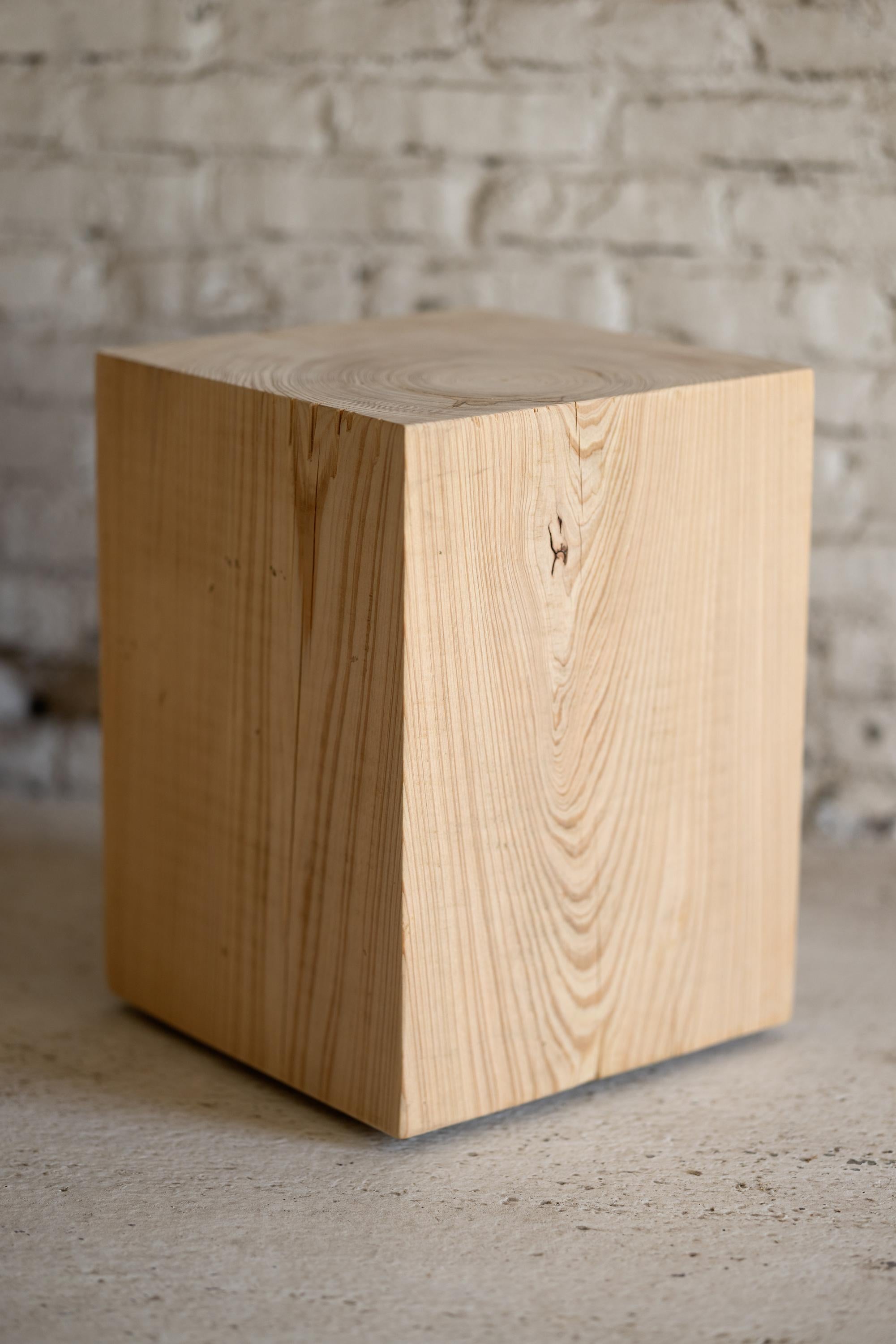 Organique Table d'appoint cube en bois de cyprès Coastal Vibe 15