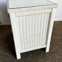 Coastal White Henry Link Wicker Nightstand by Lexington