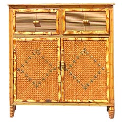 Armoire côtière en rotin tressé