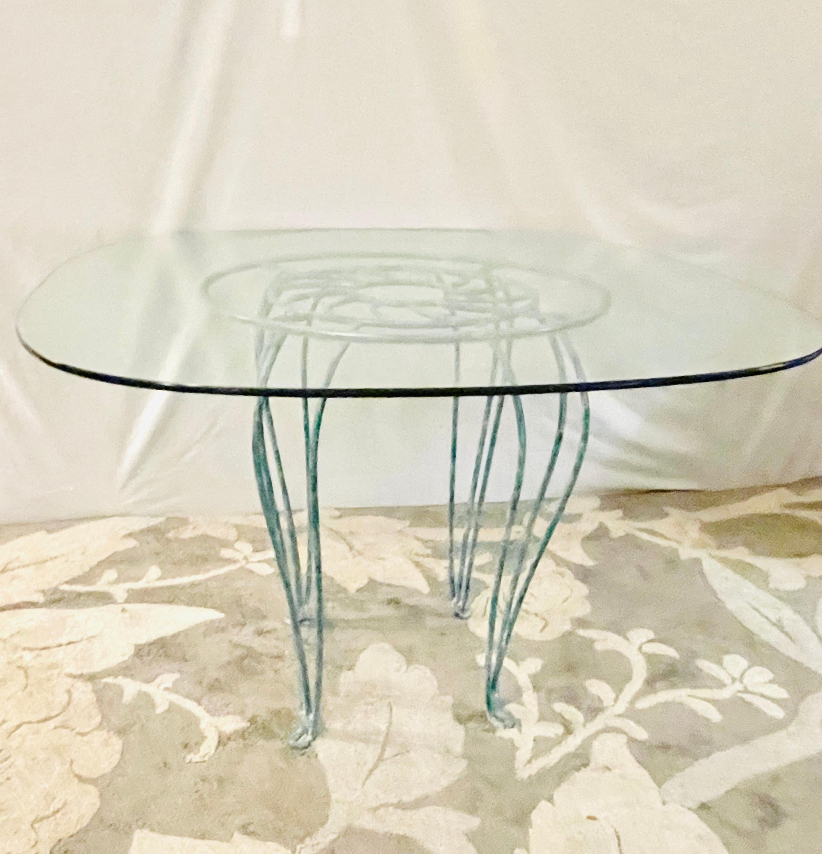 20th Century Coastal Wrought Iron Seashell Table For Sale