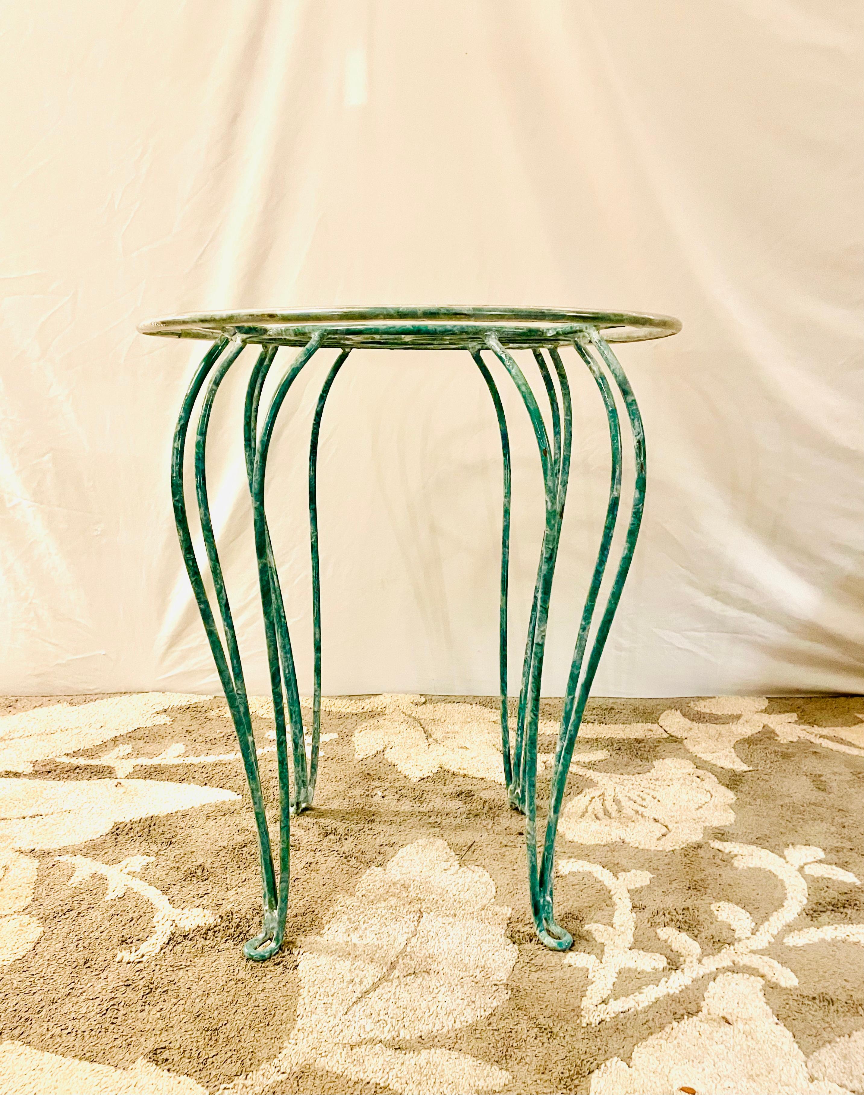 Coastal Wrought Iron Seashell Table For Sale 2