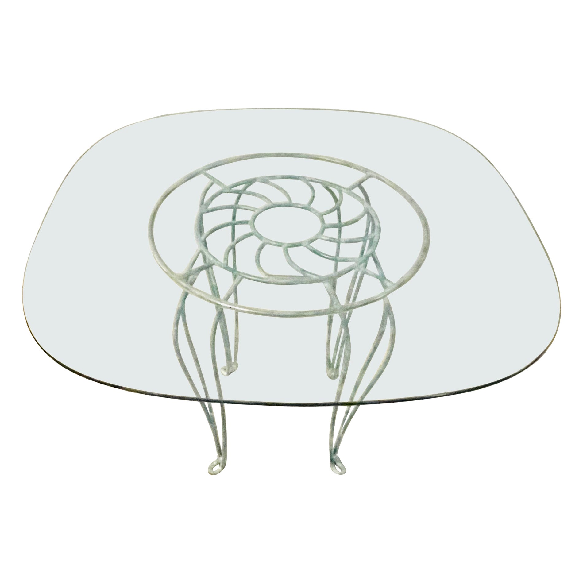 Coastal Wrought Iron Seashell Table For Sale