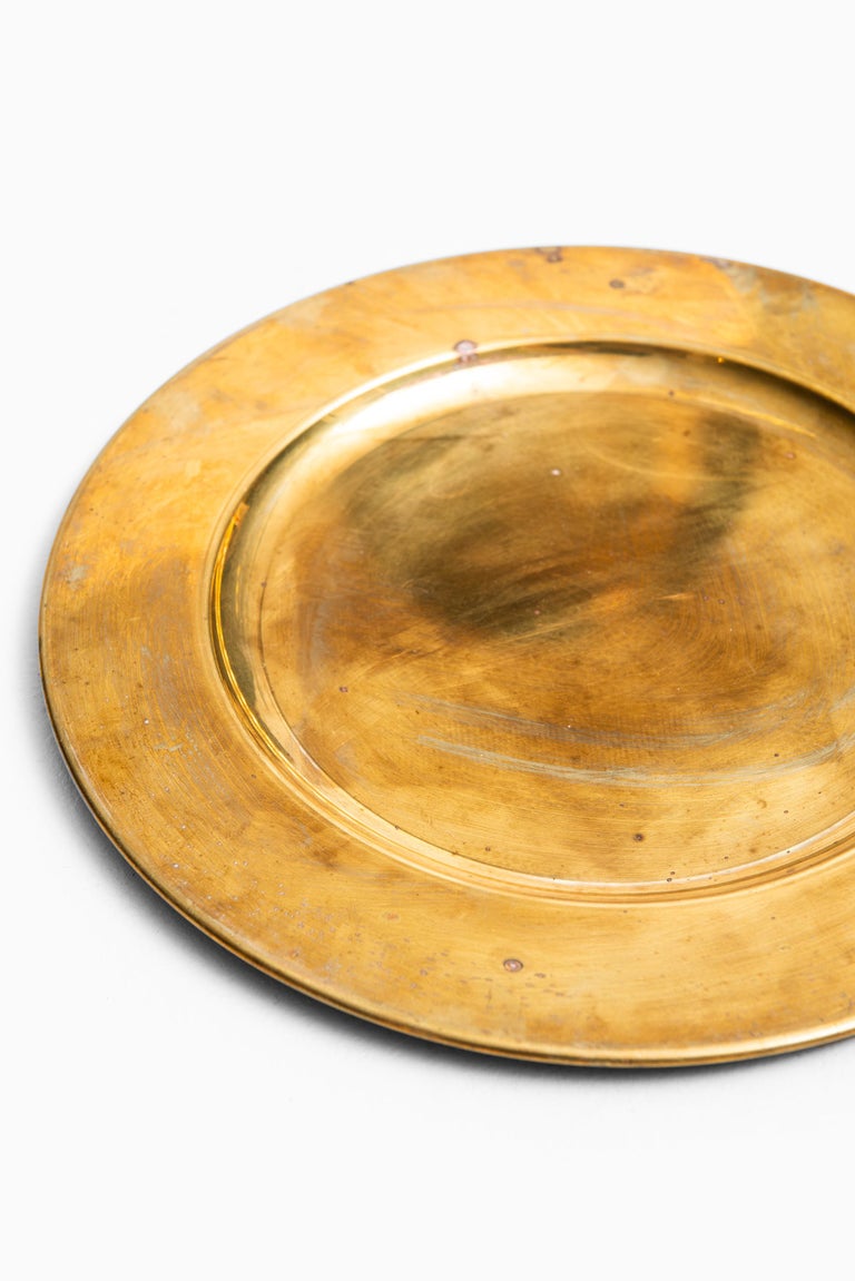 Coaster Dining Plates in Brass Produced by Stelton in Denmark For Sale