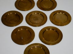 Coaster Dining Plates in Brass Produced by Stelton in Denmark