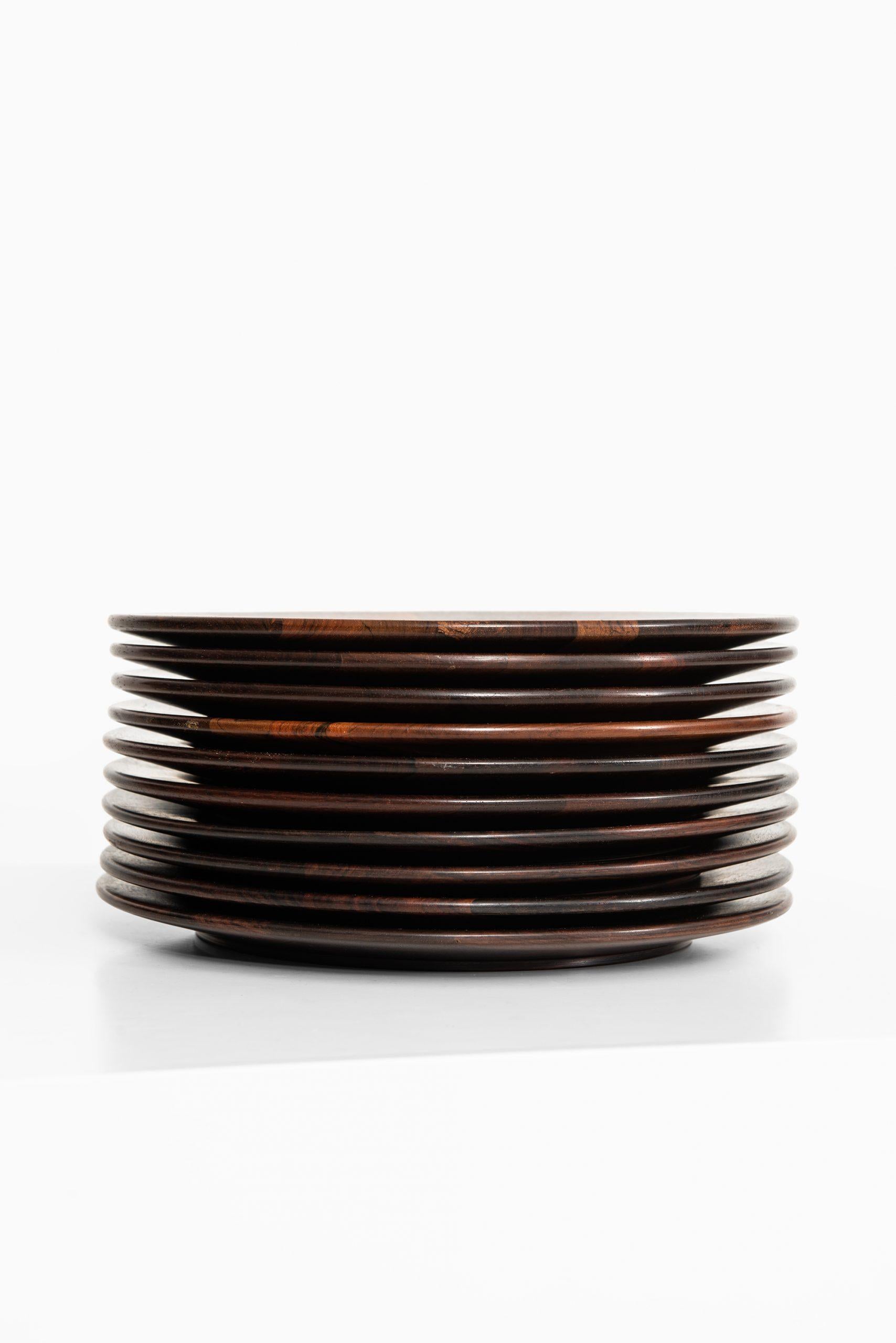 Set of 10 coaster plates attributed to Jens Quistgaard. Produced in Denmark.