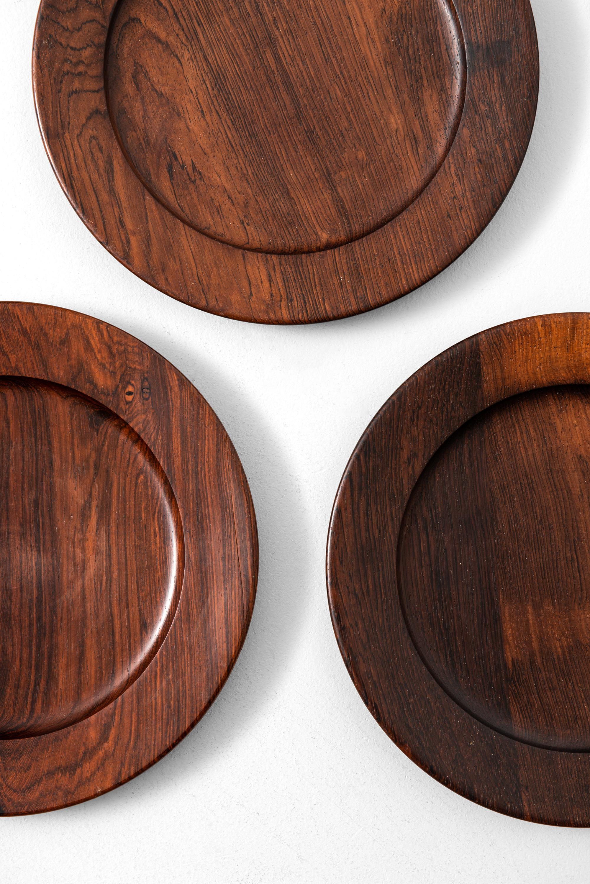 Scandinavian Modern Coaster Plates in Rosewood Attributed to Jens Quistgaard Produced in Denmark