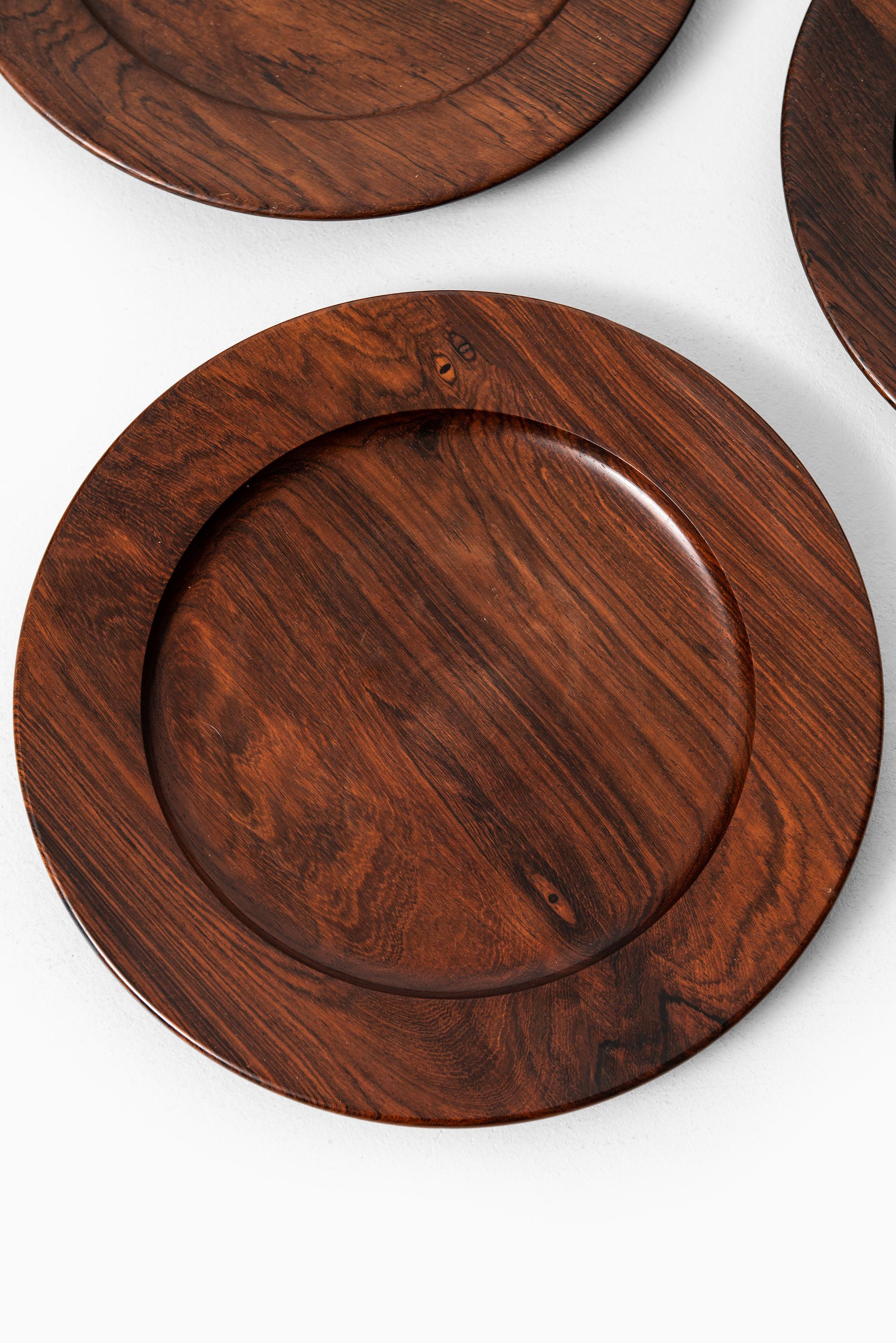 Danish Coaster Plates in Rosewood Attributed to Jens Quistgaard Produced in Denmark