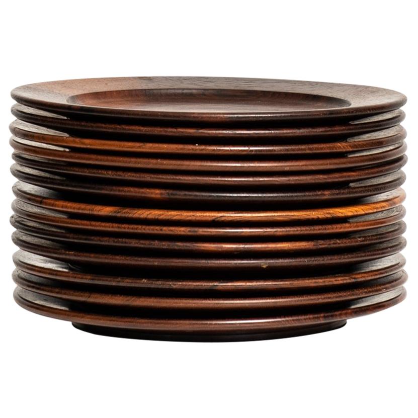 Coaster Plates in Rosewood Attributed to Jens Quistgaard Produced in Denmark