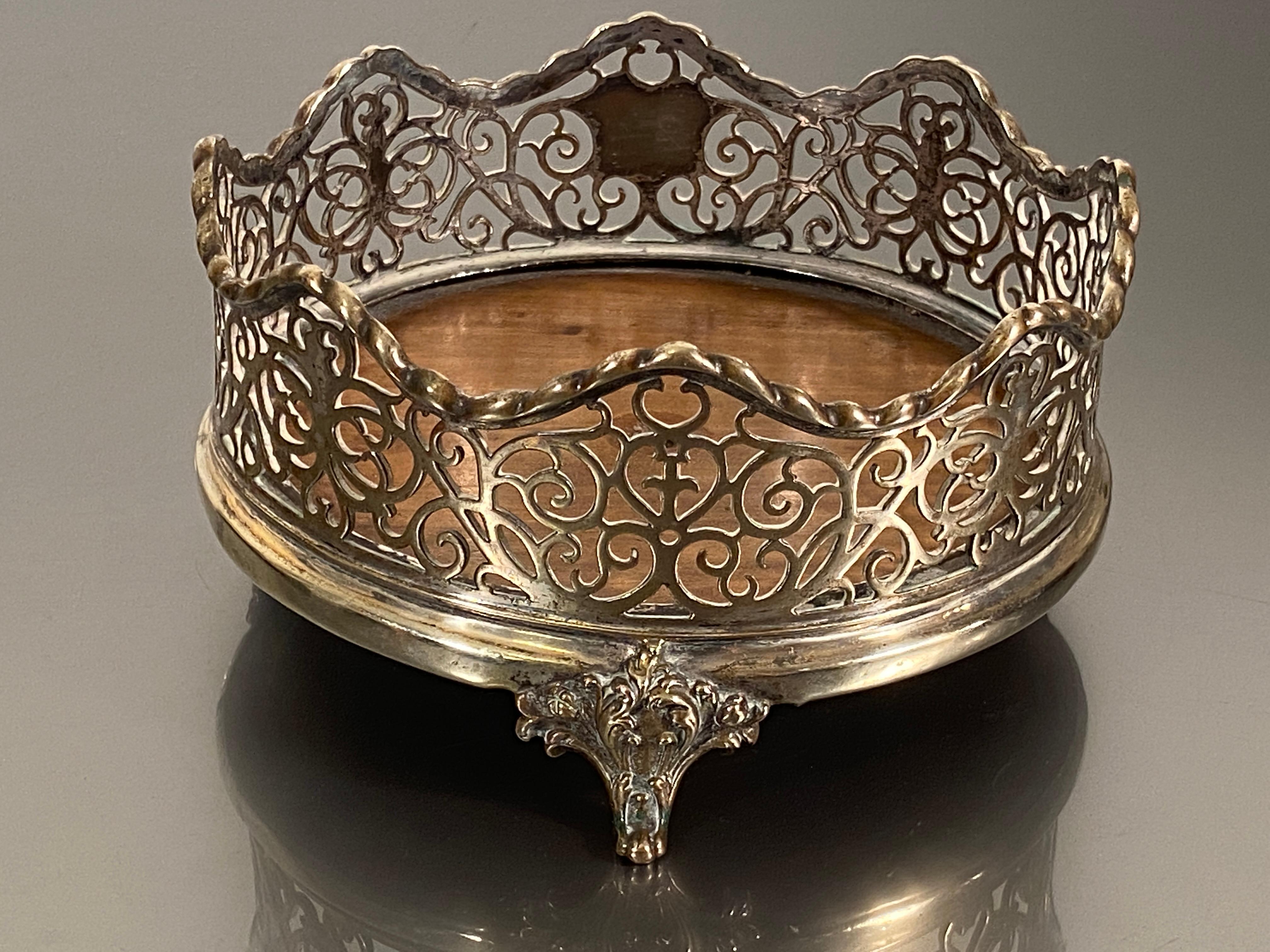 Engraved Coaster Silver Plated Champagne Magnum Jeroboam Wine Bottle, circa 1880