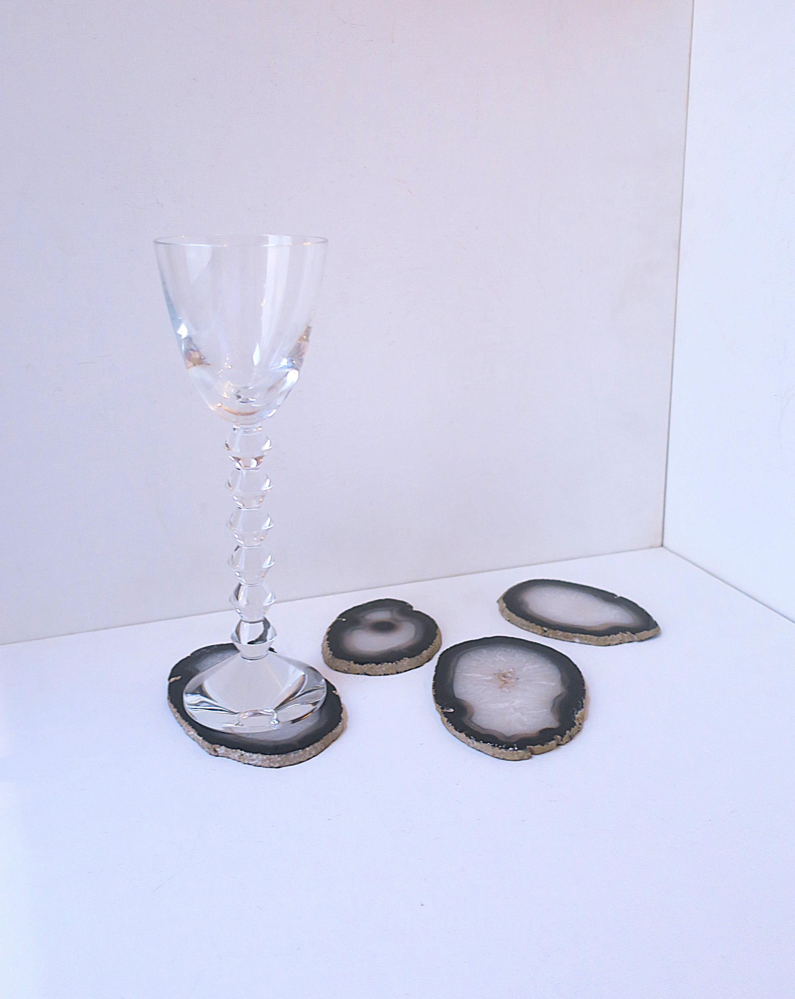 Coasters Black White Agate, Set of 4 For Sale 2