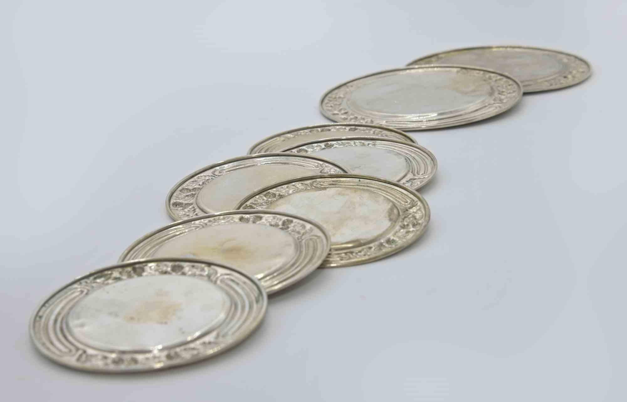 Coasters Silver Set , Early 20th Century In Good Condition For Sale In Roma, IT