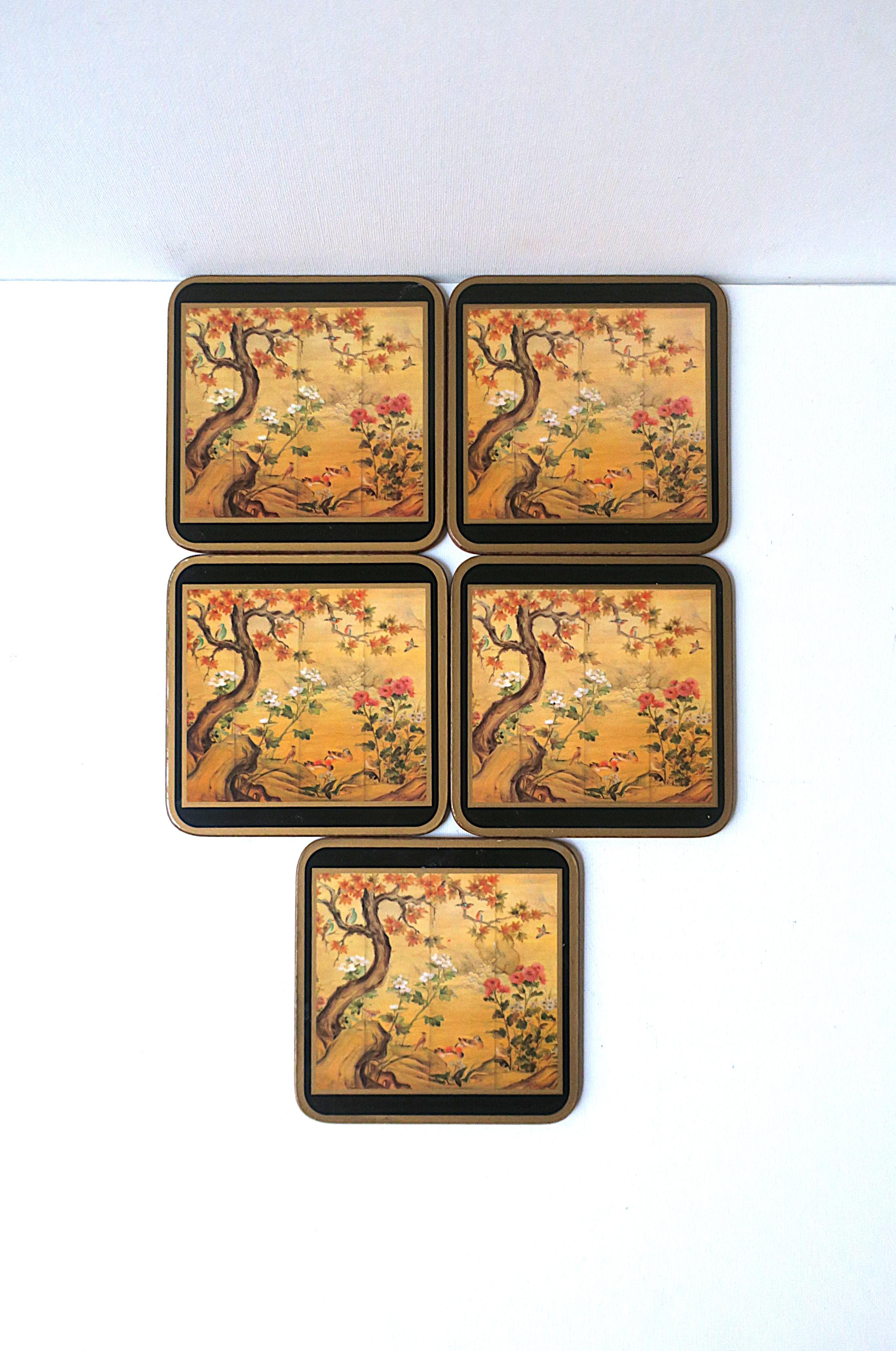 Coasters with Chinoiserie Design For Sale 2
