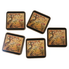 Vintage Coasters with Chinoiserie Design