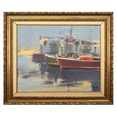 Coastline Landscape for a Boats Oil Painting