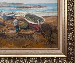 Coastline Landscape Italian Oil Painting