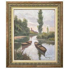Coastline Landscape Italian Oil Painting