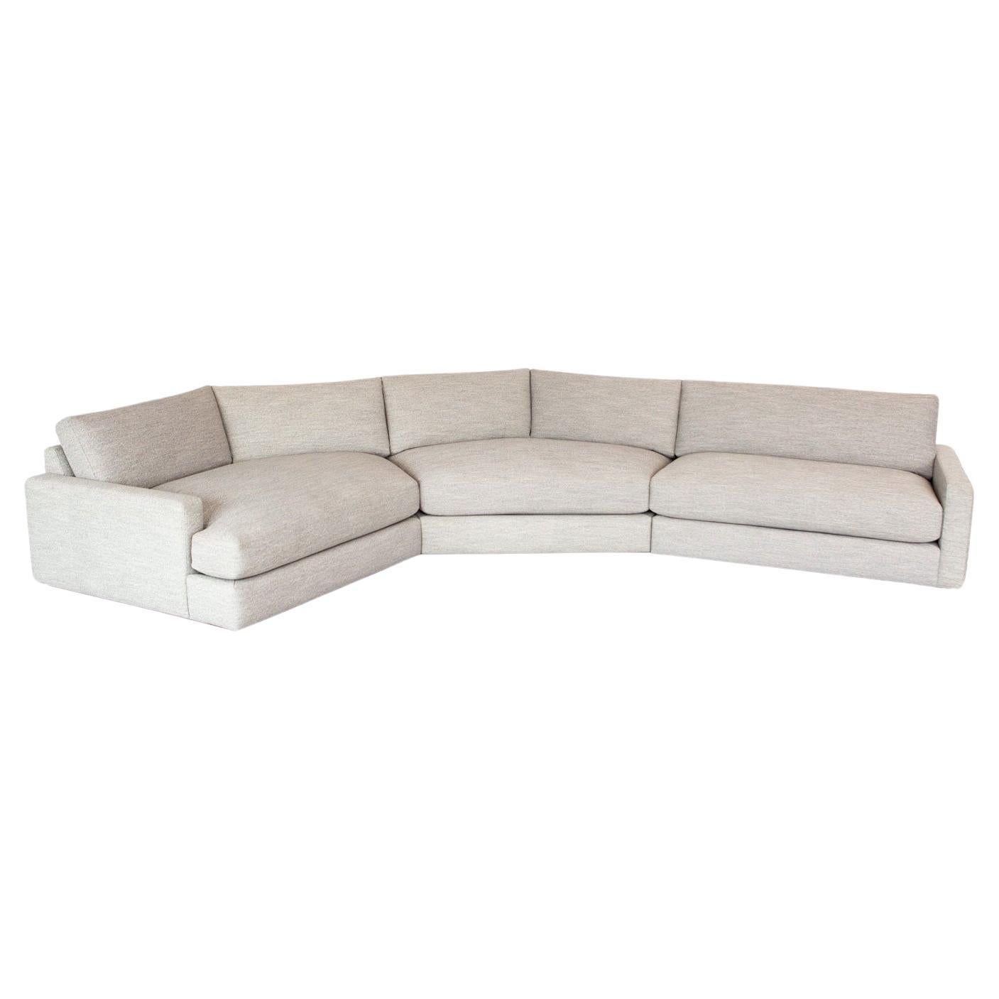Coasty Sectional - West Coast Angled Sectional - Feather Wrap Foam Core  For Sale