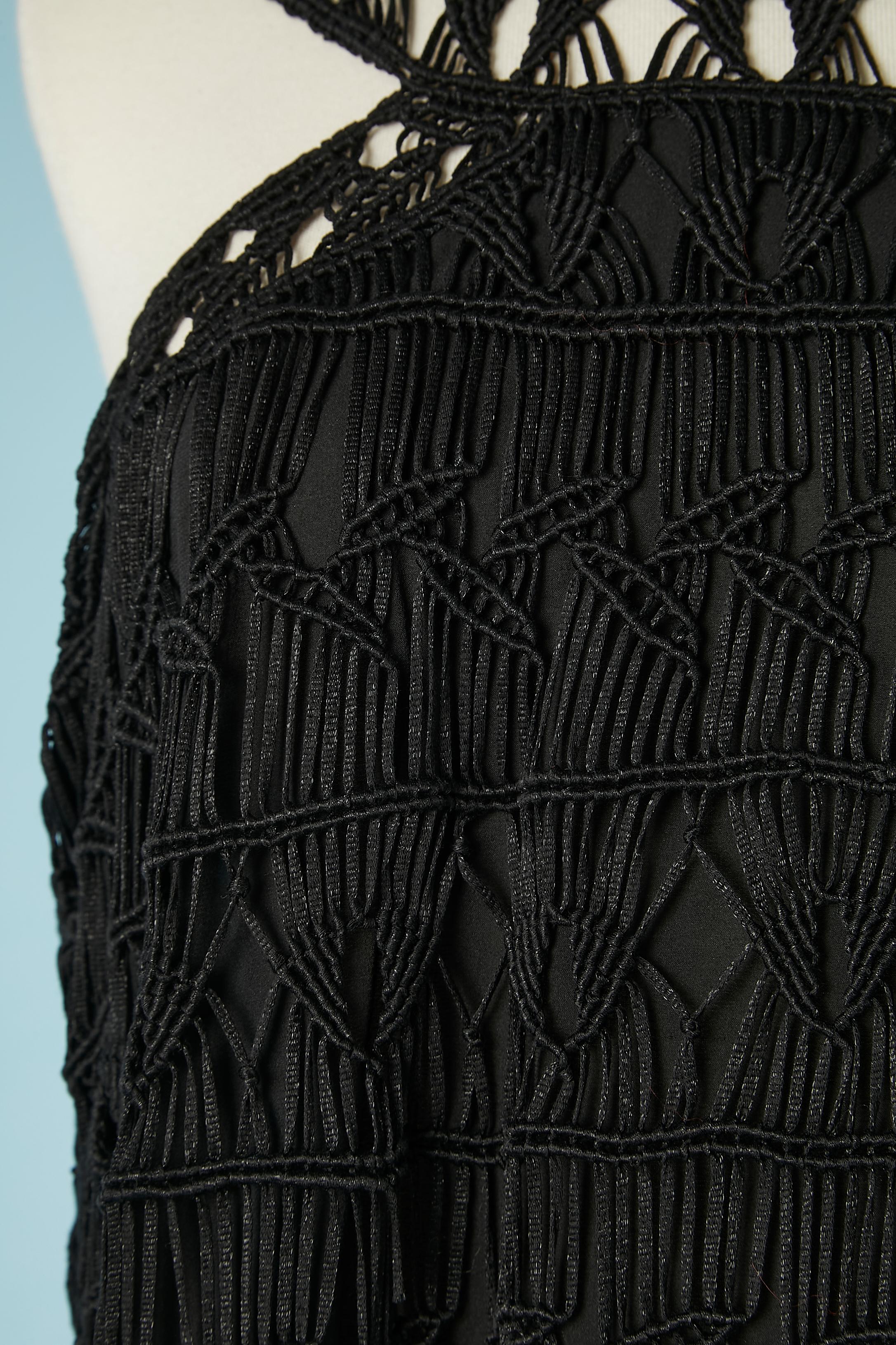 Coat and dress ensemble in black passementerie Diane Von Furstenberg For Sale 5