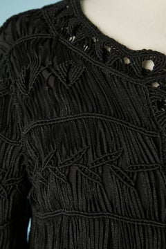Coat and dress ensemble in black passementerie Diane Von Furstenberg