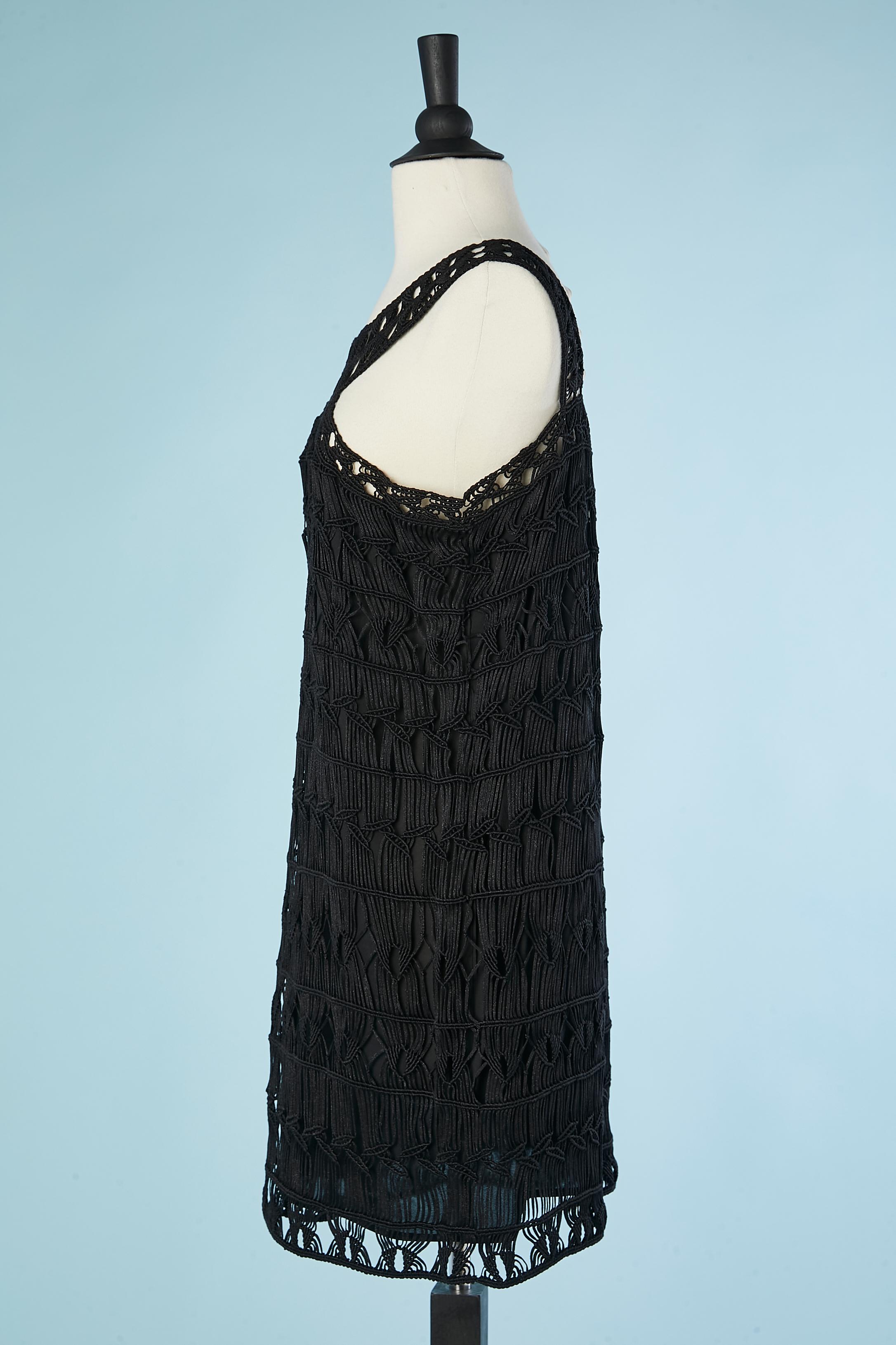Coat and dress ensemble in black passementerie Diane Von Furstenberg For Sale 2