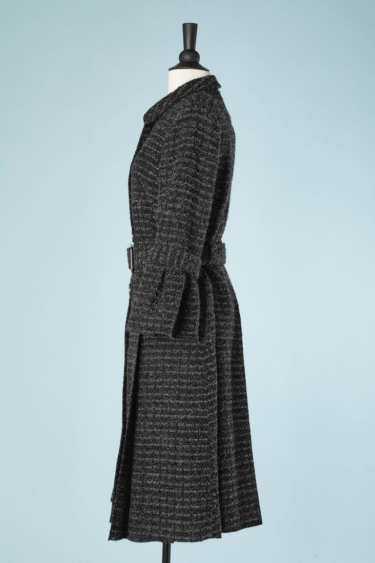 Ensemble manteau et jupe en tweed mélangé brillant  fils Burberry  en vente 1