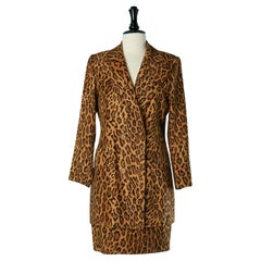 Retro Coat and skirt ensemble with leopard print GFF Gianfranco Ferré 