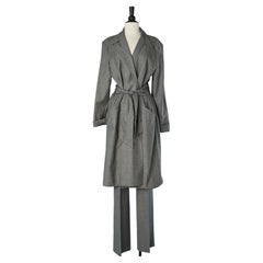 Coat and trouser ensemble in grey wool Thierry Mugler Couture 