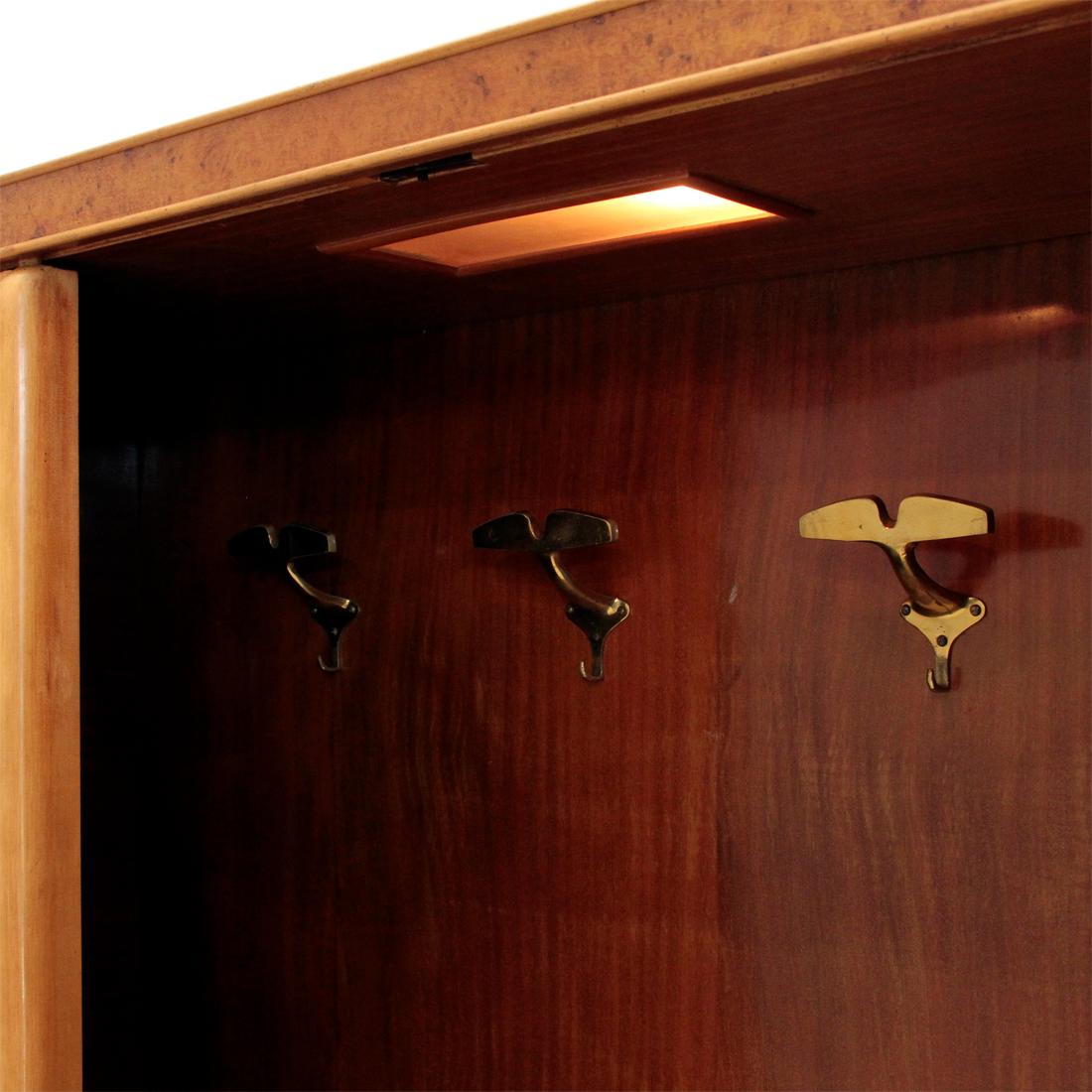 Mid-20th Century Coat Hanger Cabinet with Sliding Doors, 1940s