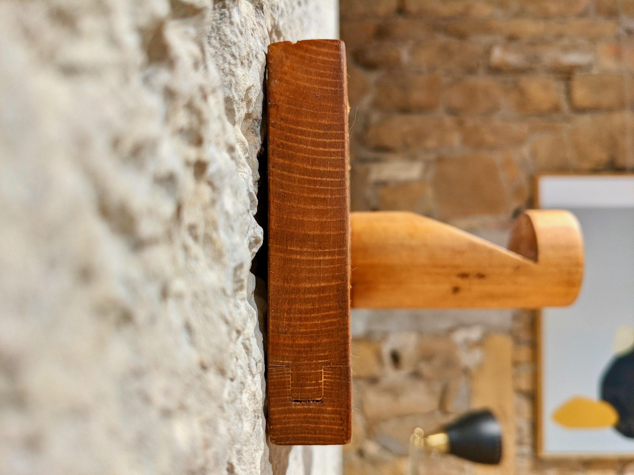 Mid-20th Century Coat Hanger in Pine Wood by Charlotte Perriand for Les Arcs