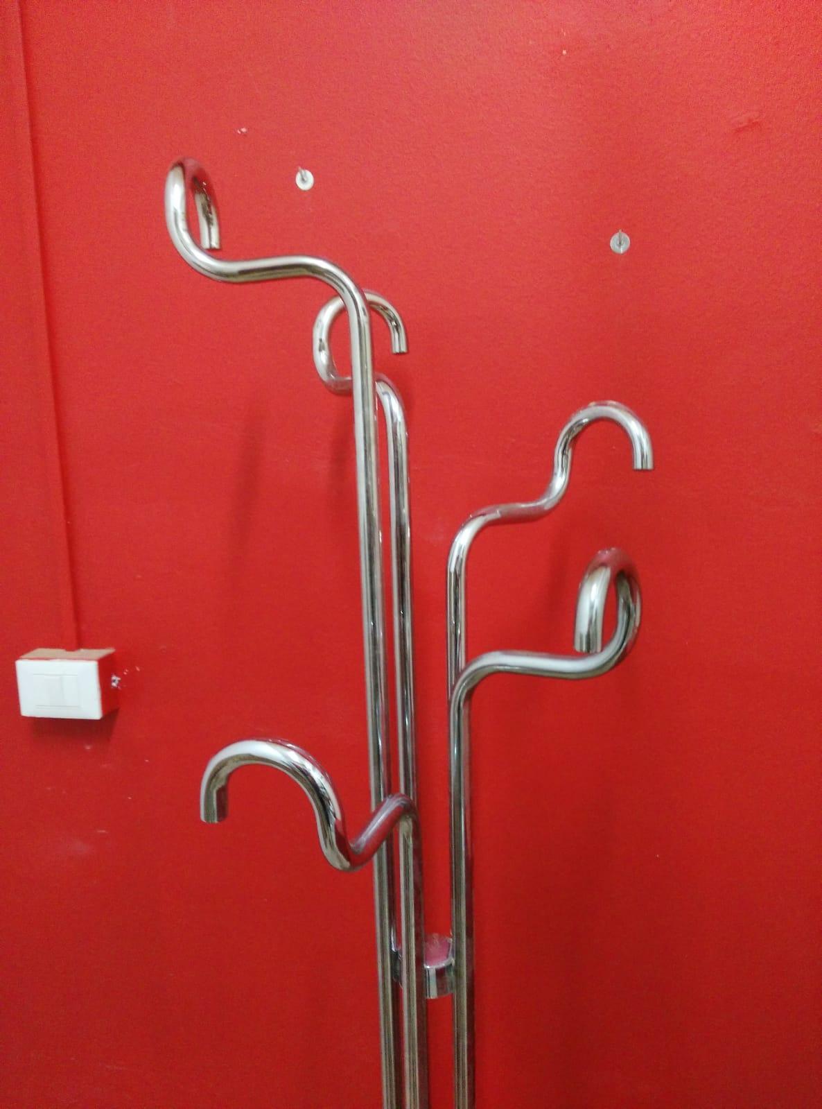 Coat Hanger Made of Steel and Marble Base, Italian Style, 1960s 3