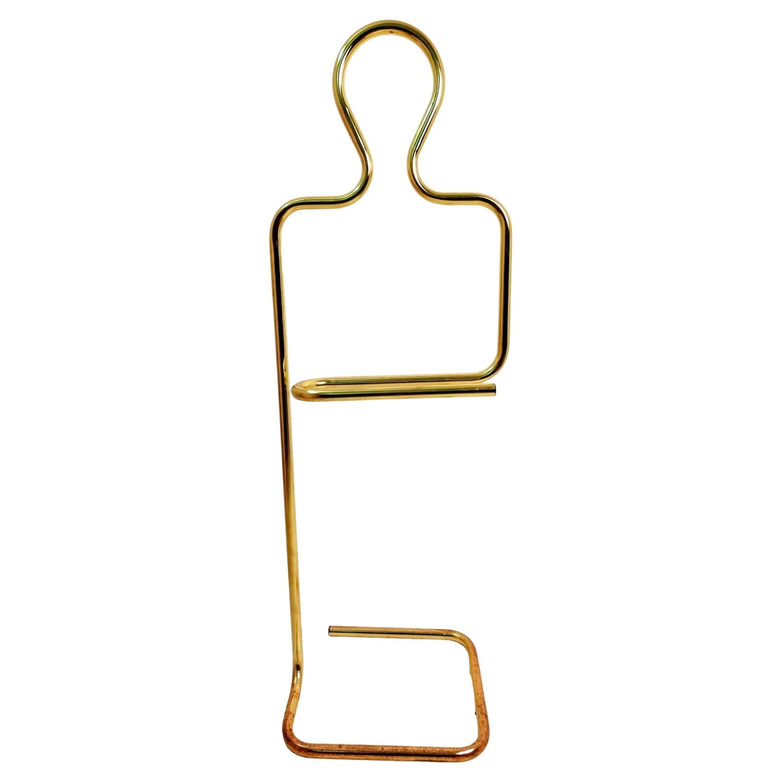 Coat Hanger Valet Stan in Gold Metal Design Pierre Cardin, 1970s