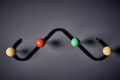 Coat Hanger with multicolored wooden knobs by Roger Feraud for GEO France, 1950s
