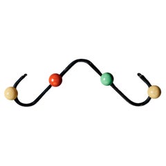 Coat Hanger with multicolored wooden knobs by Roger Feraud for GEO France, 1950s