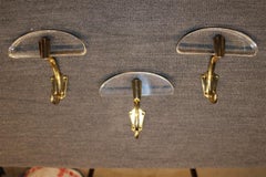 Coat Hangers in Lucite and Solid Brass Italian 1950s Mid Century Design