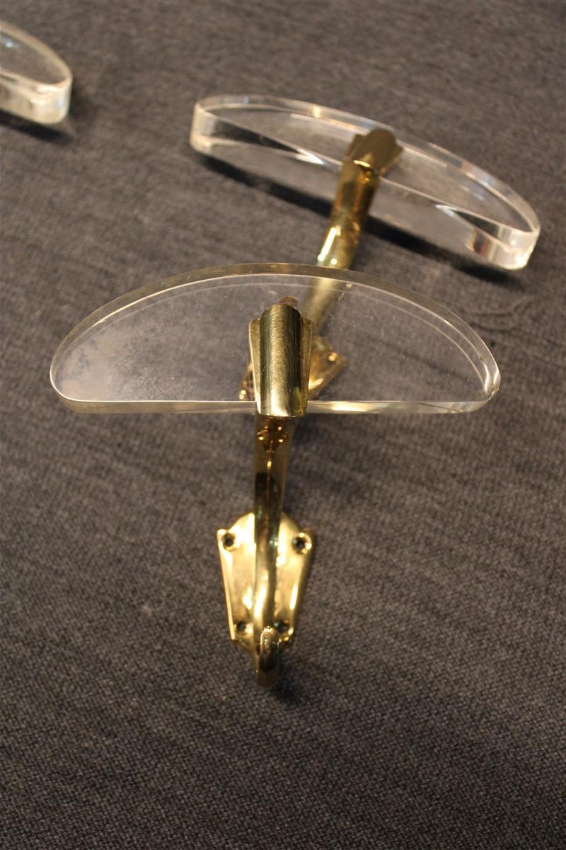 Coat Hangers in Lucite and Solid Brass Italian 1950s Mid Century Design For Sale 2