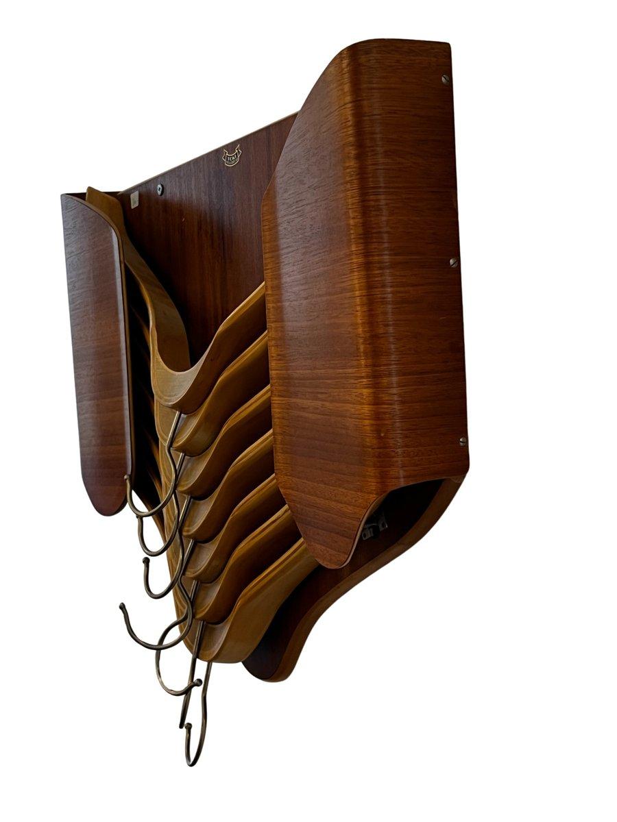 Colgador para abrigos, diseño sueco, madera de teca, YCKI Suecia, años 60 en venta 2