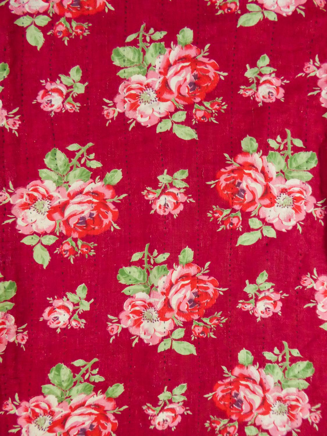 Abrigo de terciopelo azul bordado con lana - Turkmenistán Circa 1950/1970 Azul