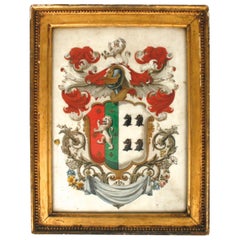 Coat of Arms of George Hutchinson Reverse Painting, circa 1826