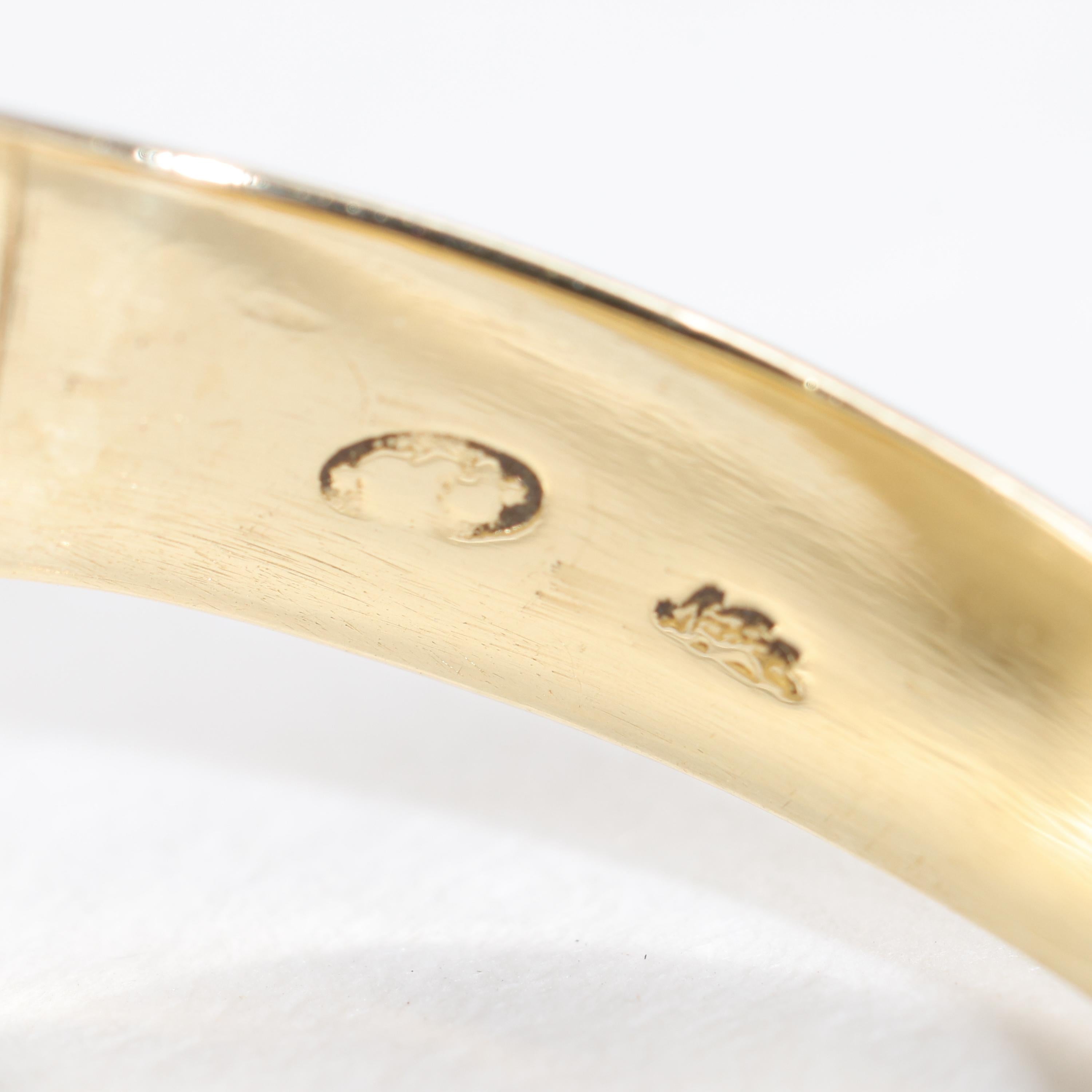 Coat of Arms Signet Ring, English, Victorian, 18K, Size 9 2